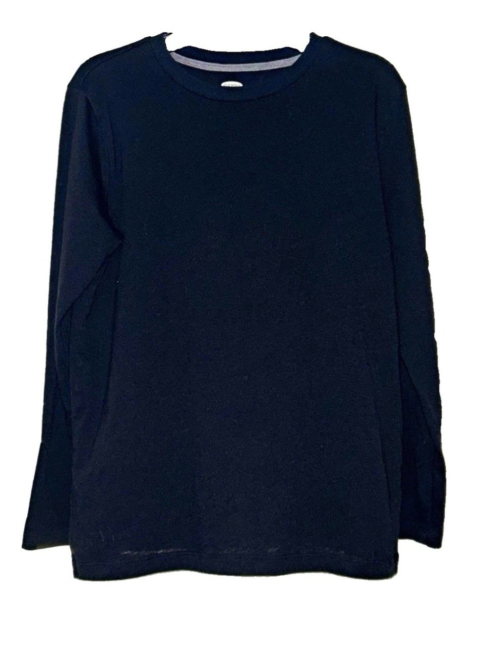 Boys XL 14-16 Black Solid Long Sleeve Crew Neck Pullover T-Shirt Lightweight